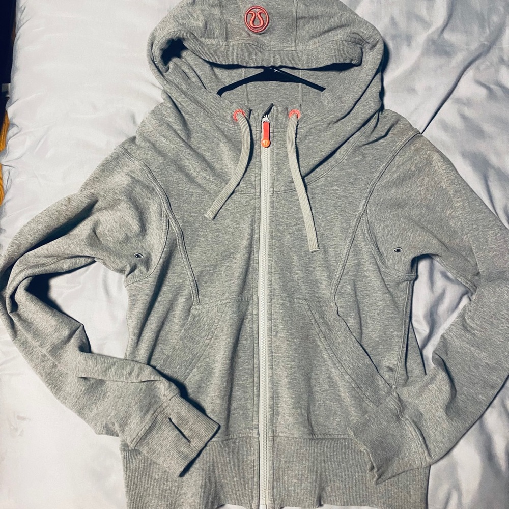 Lululemon Gray & Coral sweatshirt Zip-up Hoodie